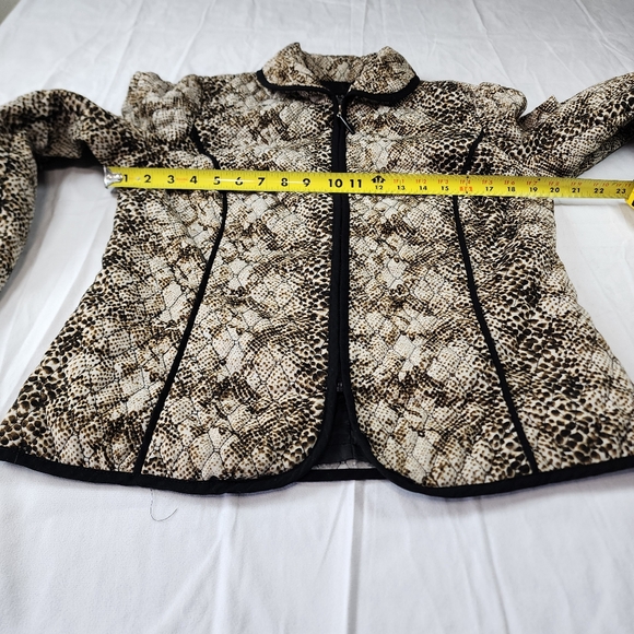 RQT Woman Black Beige Quilted Lightweight Boho Jacket Blazer Size M - Picture 7 of 12